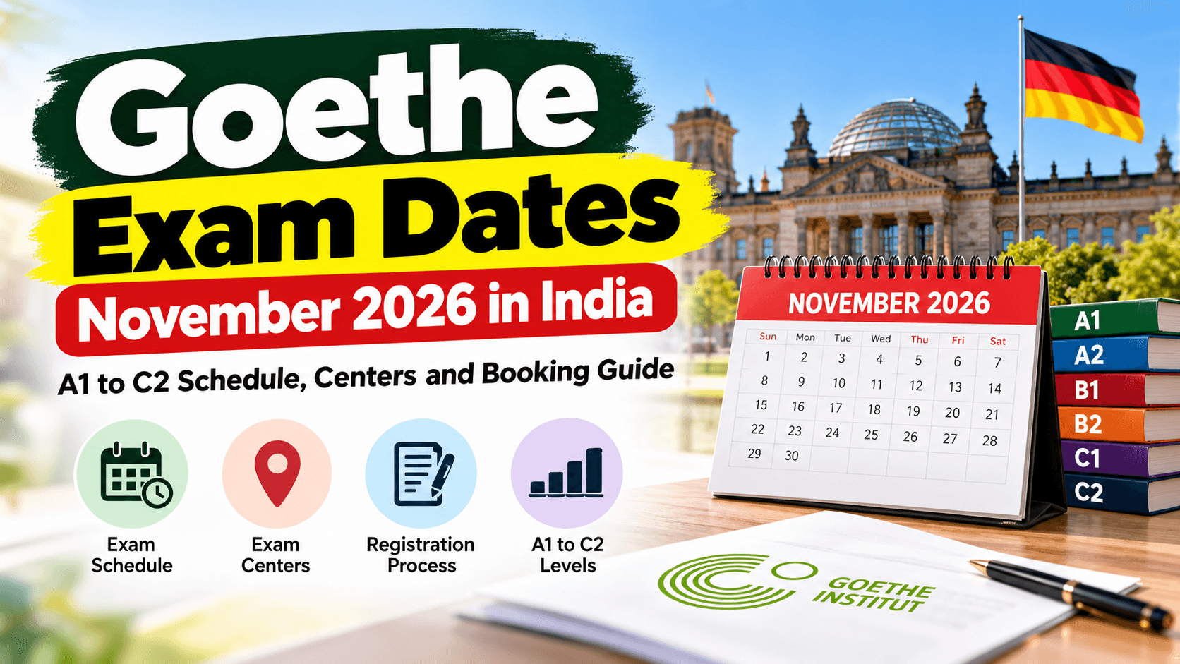 Goethe Exam Dates November 2026 in India